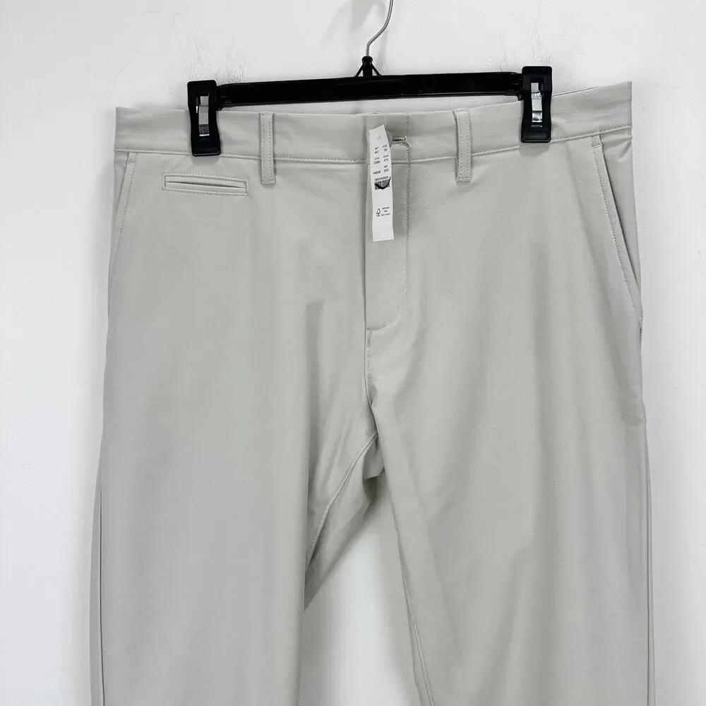 J.Crew 484 Slim Fit Tech Pant Ashen Taupe Cotton Blend Mens W 33 L 32 NWT